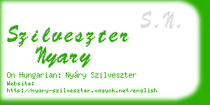 szilveszter nyary business card