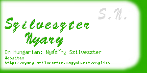 szilveszter nyary business card